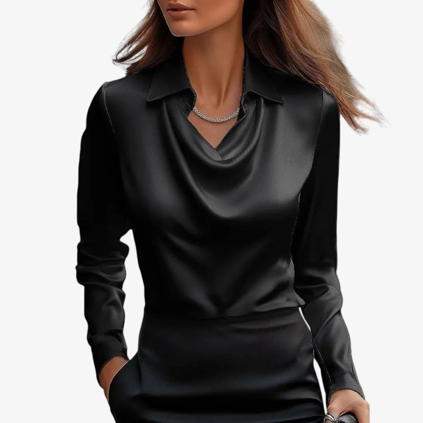 Belén - Blusa cuello drapeado