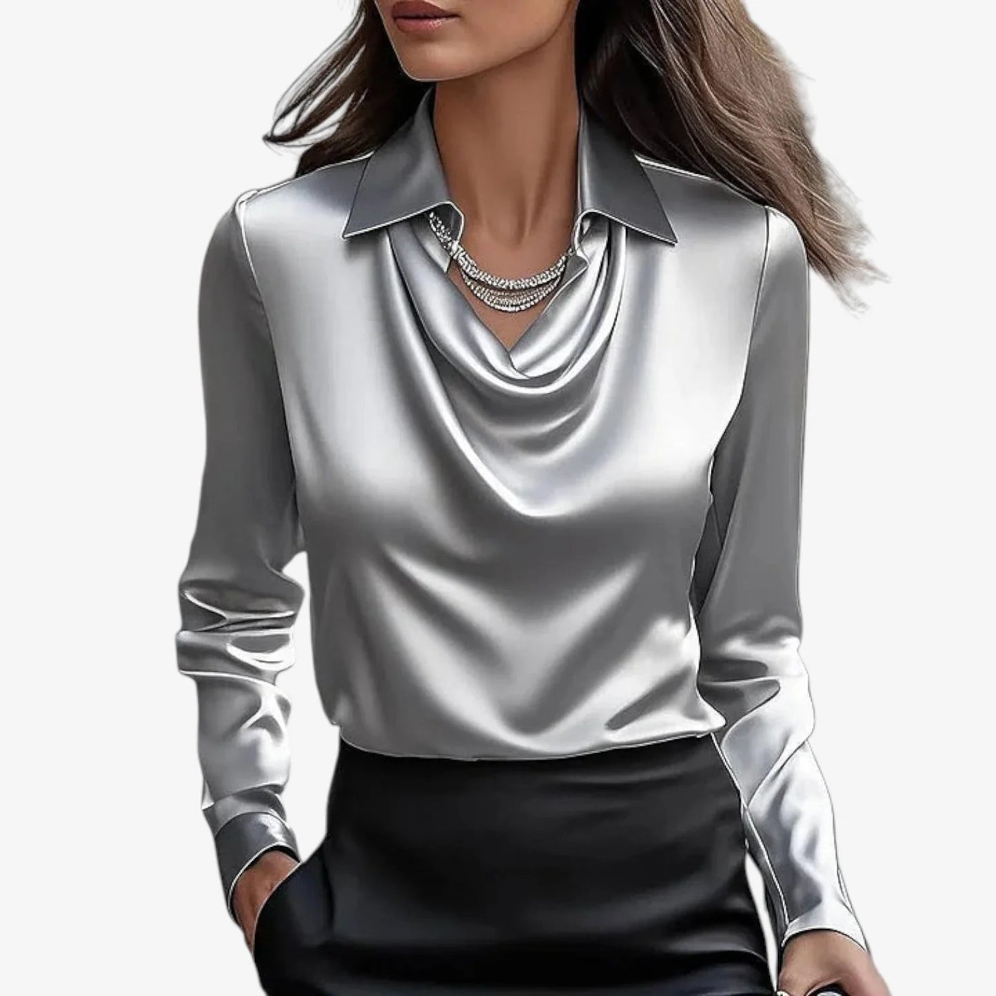 Belén - Blusa cuello drapeado