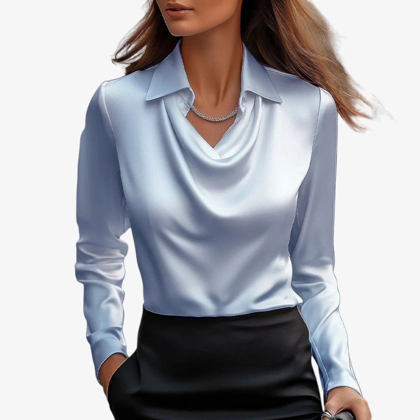 Belén - Blusa cuello drapeado