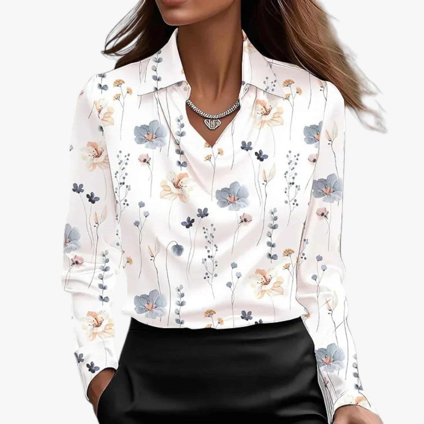 Belén - Blusa cuello drapeado