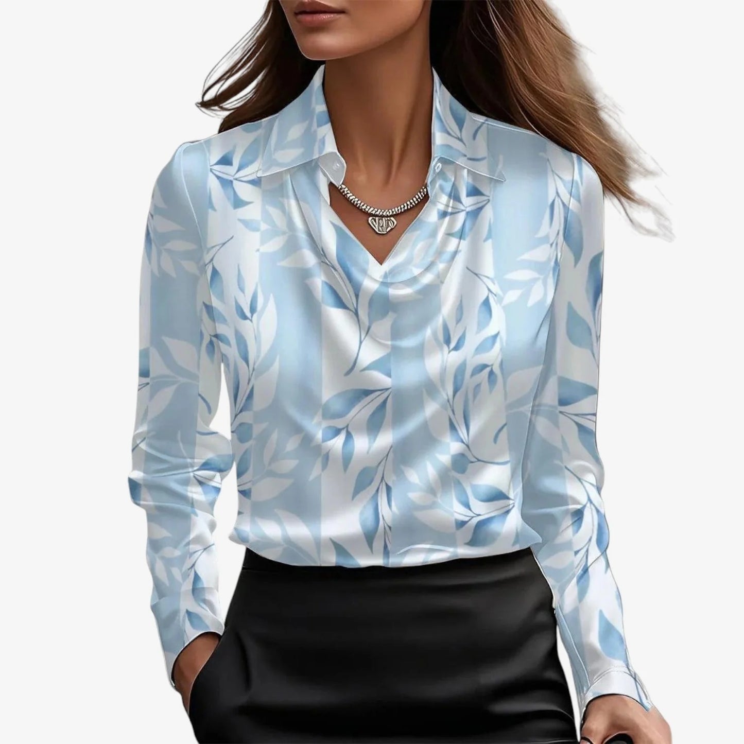 Belén - Blusa cuello drapeado