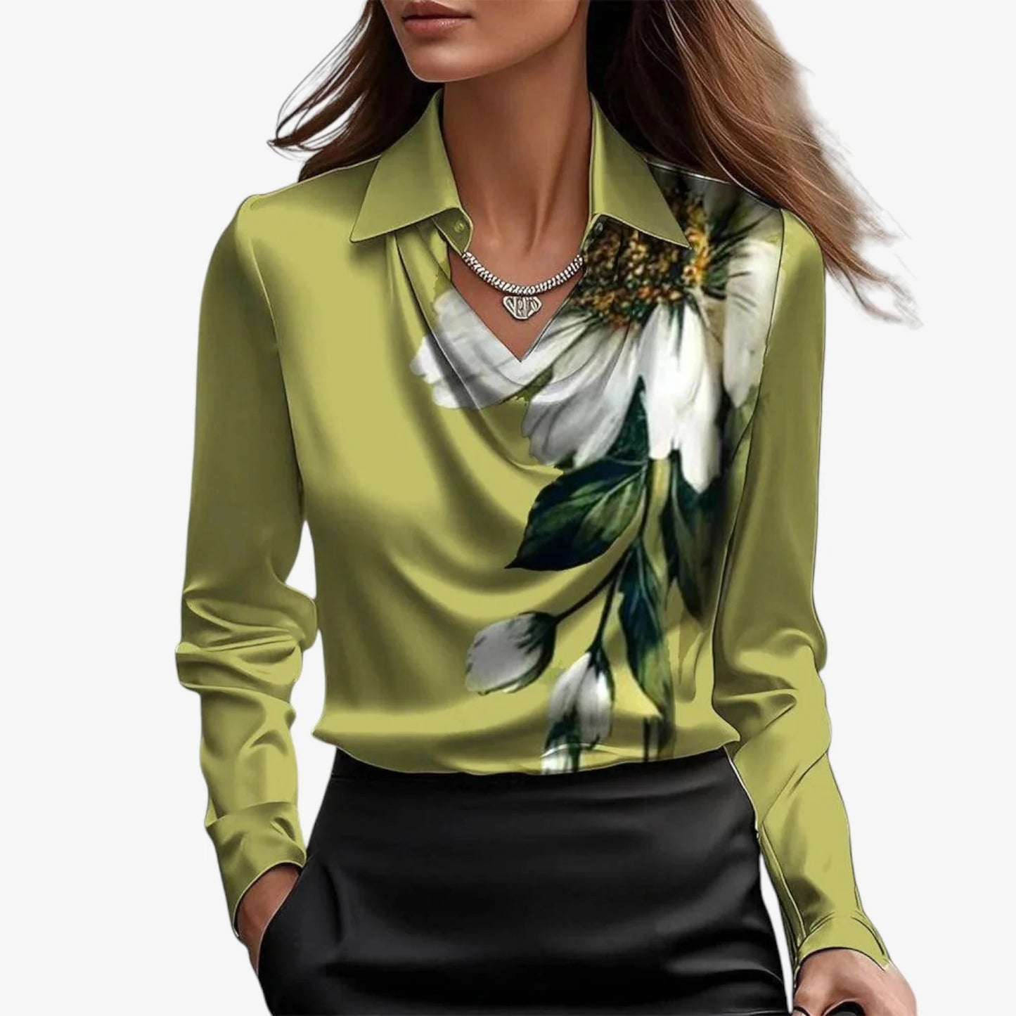 Belén - Blusa cuello drapeado