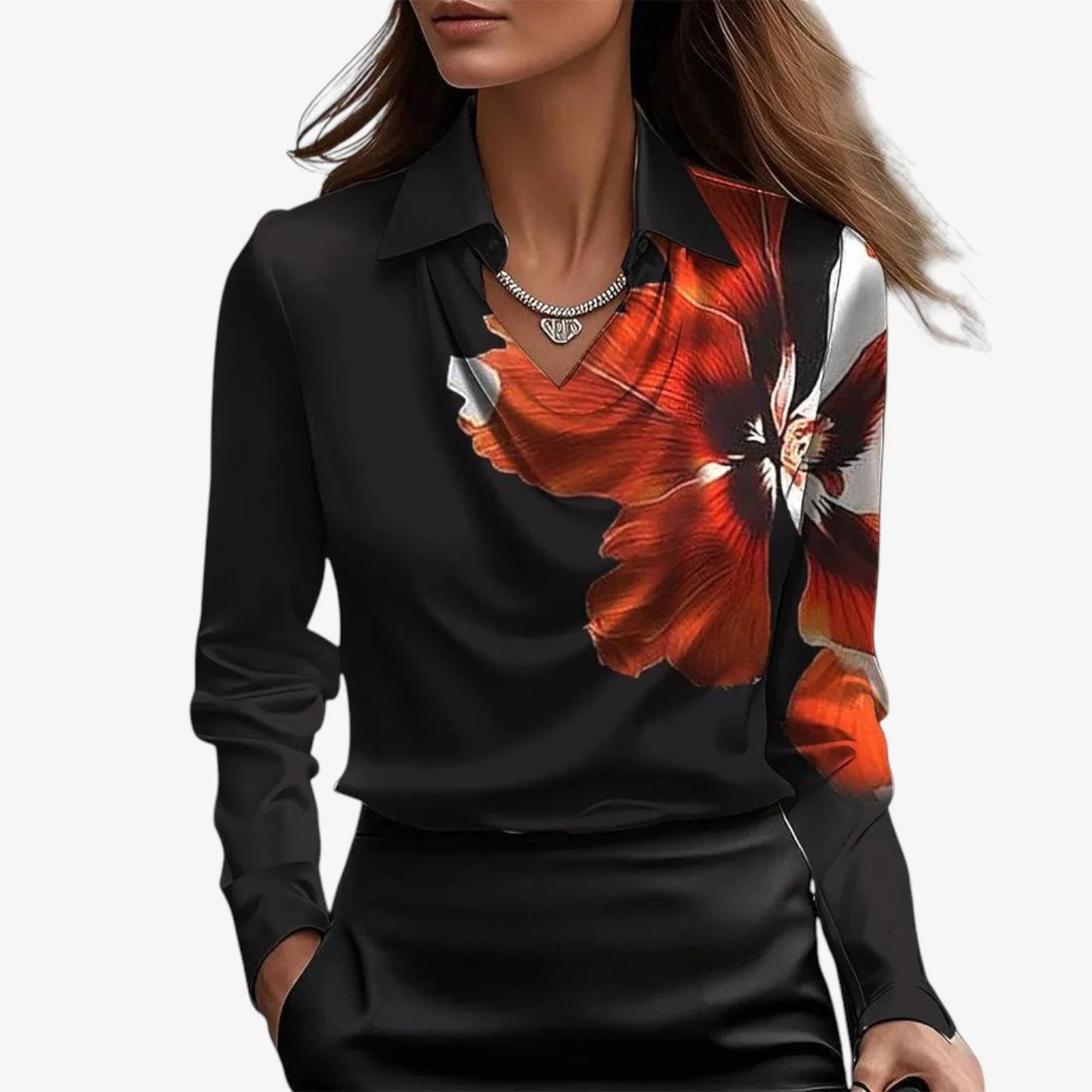 Belén - Blusa cuello drapeado